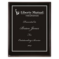 Black Piano Plaque w/ Emblem, Silver Border (8" X 10")